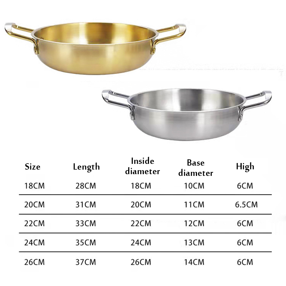 Golden Noodle Pot Korean Ramen Noodles Pot Thick Stainless Steel Soup Pot With Lid Noodles Egg Soup Kitchen Tools Mini Pot