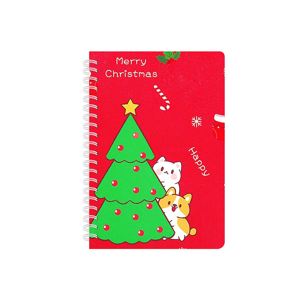 Wide Ruled Wirebound Spiral Notebook, 40 Sheet, Assorted Solid Small, Christmas notebook: B / B