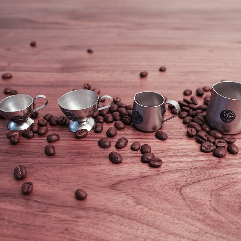 Hemliv i japansk stil retro kaffekanna mjölkkopp mjölkcylinder rostfritt stål matt kontorsklubbkaffeverktyg