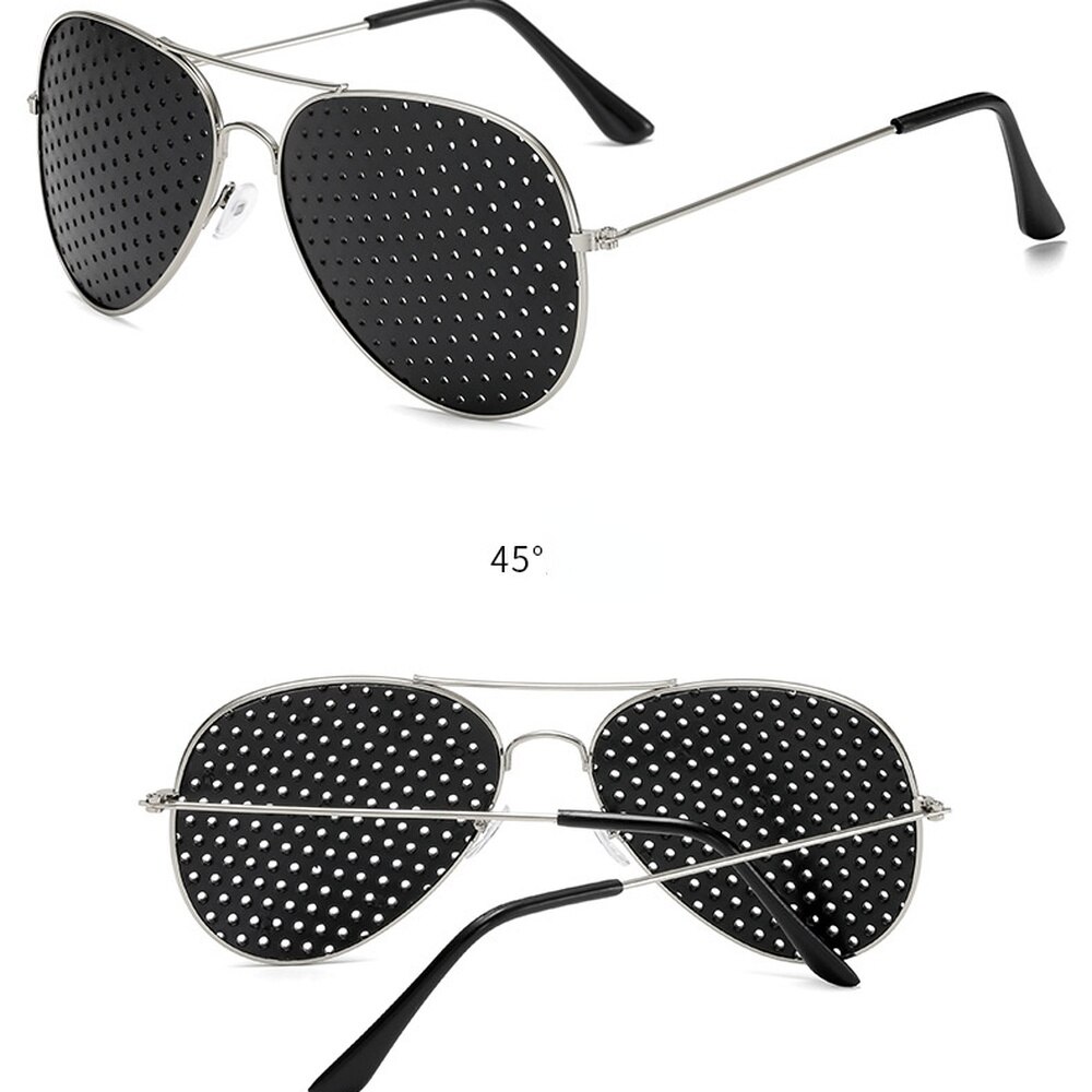 Retro Pinhole Sunglasses for Women Men Small Holes Eyeglasses Vision Care Glasses Unisex Eyesight Improver Glasses