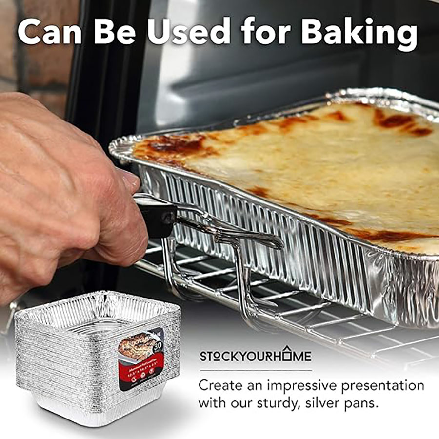 50 stuks wegwerp aluminiumfolie, verschillende maten, blikken pannen zijn perfect voor koken, verwarmen, opbergen en bereiden van voedsel.