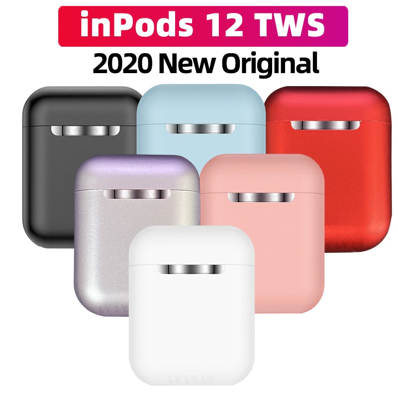Originale  i12 tws inpods 12 i9s øretelefoner bluetooth trådløs øretelefon touc bas stereo headset sport øretelefoner pk  i7s