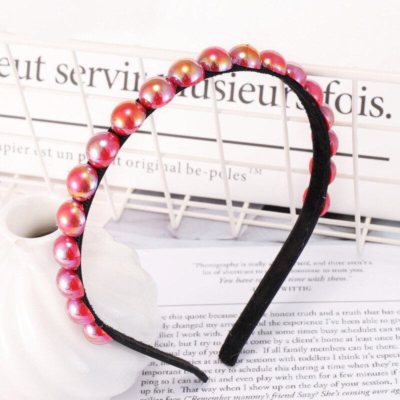 Frauen Elegante Voll Perlen Einfache Haarbänder Süße Stirnband Haar Reifen Halfter Ornament Kopf Band Dame Haar Zubehör