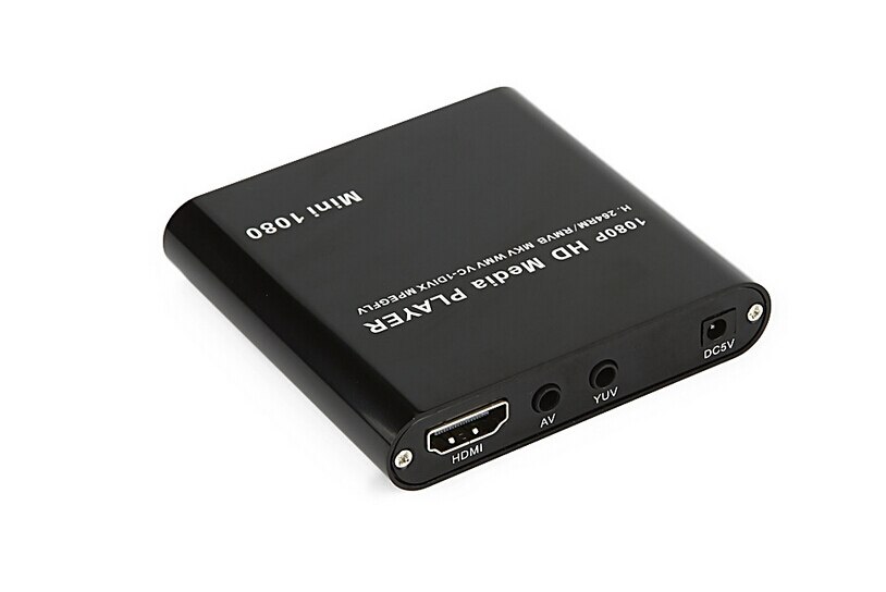 Mini lecteur multimédia Full HD avec carte SD, disque USB 1080P, lecture automatique, vidéo, Photo, musique, MP4, MP3, disque dur multimédia pour la publicité: Black