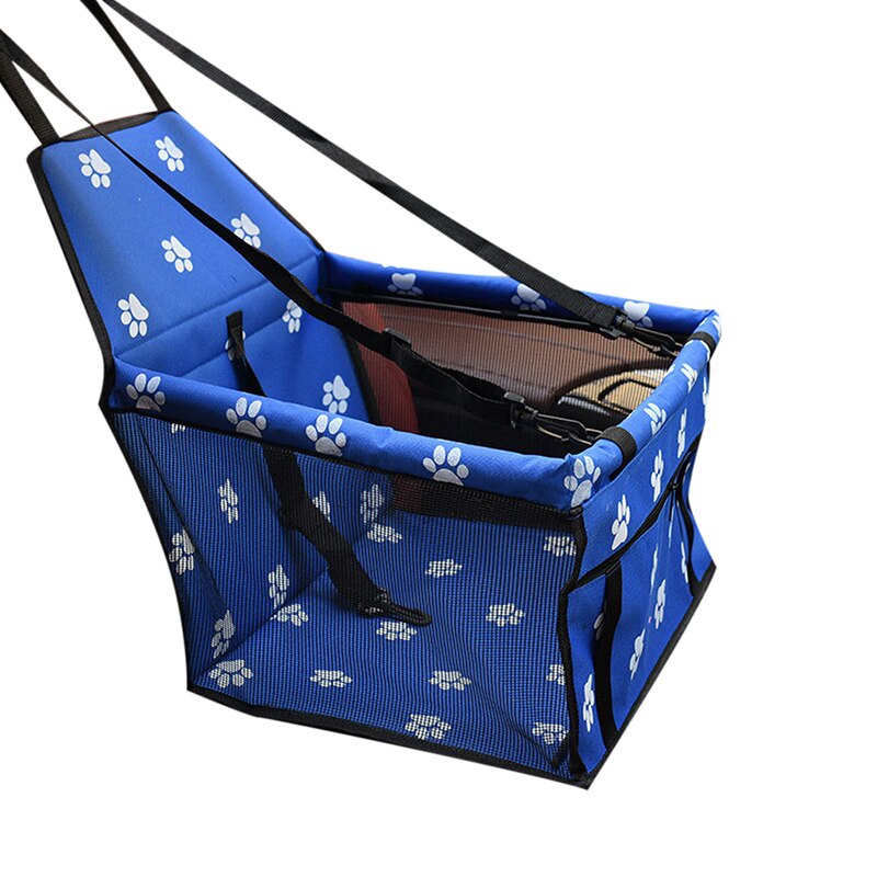 Pet Dog Car Carrier Seat Bag Waterproof Basket Folding Hammock Pet Carriers Bag For Small Cat Dog Safety Travelling Basket: Blue