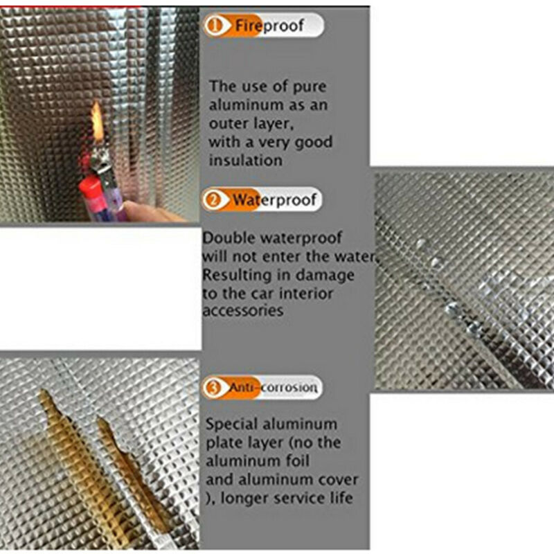 Auto Auto Geluidsisolatie Isolatie Geluiddichte Firewall Noise Pad Rubber Foam + Aluminiumfolie