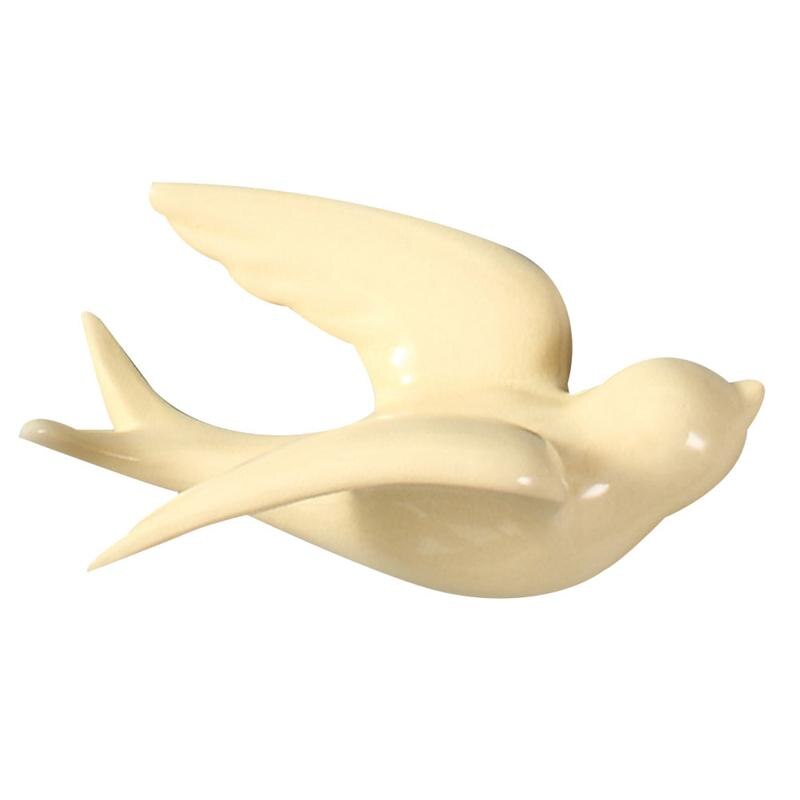 1pc keramiska väggmonterade hängande färgglada svalor väggmonterade nordiska dekorativa hängande för hemväggdekor (grön): Beige