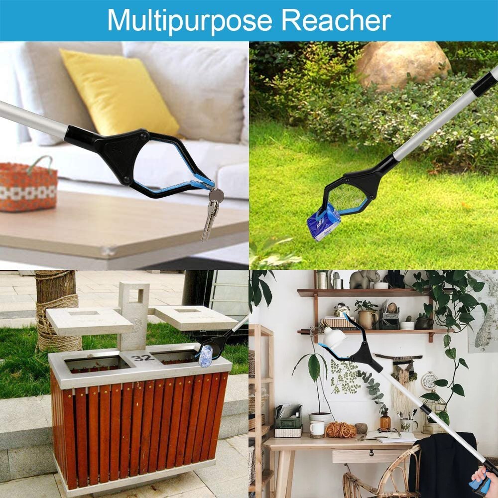 Foldable Trash Picker Extra Long Grabber Reacher Reaching Assist Tool Collapsible Trash Litter Pick Up Garden Picker
