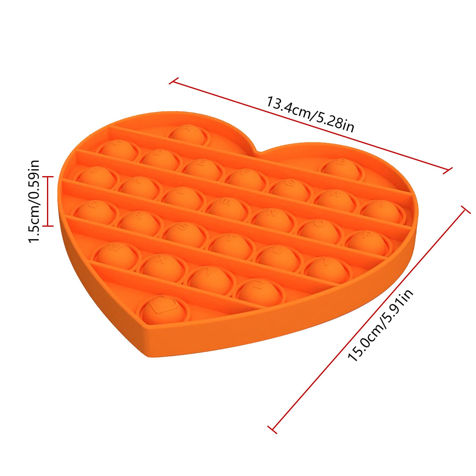 2 pz New Push Bubble Fidget Love Heart Cartoon giocattolo sensoriale autismo esigenze speciali antistress Fidget Toy per bambini adulti