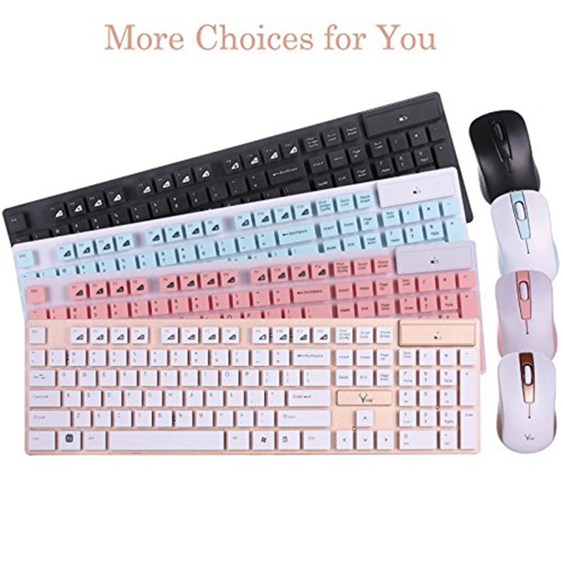 2.4GHz Wireless Keyboard And Mouse Combo Multimedia Portable Water-proof 104 Keys For Apple iPad MacBook Android Phone PC Tablet