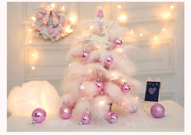 Veer Kerstboom Met Glanzende Bal Decoratie, glitter Herten Mini Light String Dress Up Decoraties 45 Cm/60 Cm