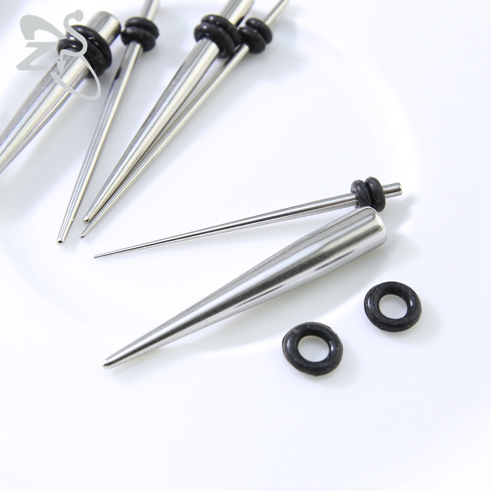 1 Pair Style Unisex Stainless Steel Flesh Tunnels Taper Plug Earrings Ear Stretching Ear Expander Gauge Body Jewelry