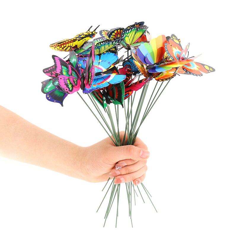 Bos Van Vlinders Dubbele Laag Stakes Bloempotten Tuin Yard Planter Decor