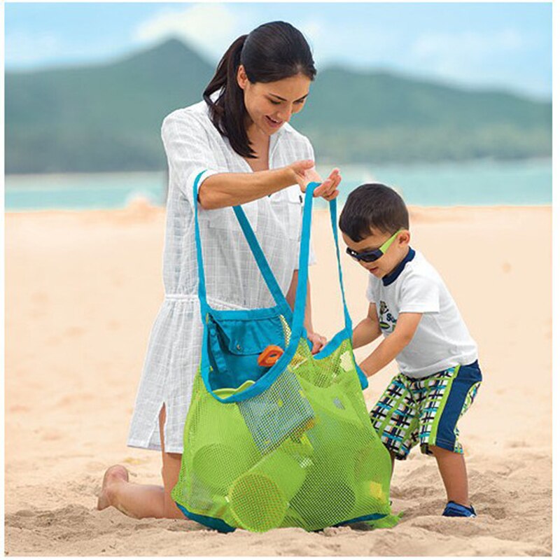 Borsa per la conservazione di giocattoli da spiaggia per bambini estivi borsa per dragaggio di sabbia borsa a rete per detriti borsa per mobili di grandi dimensioni