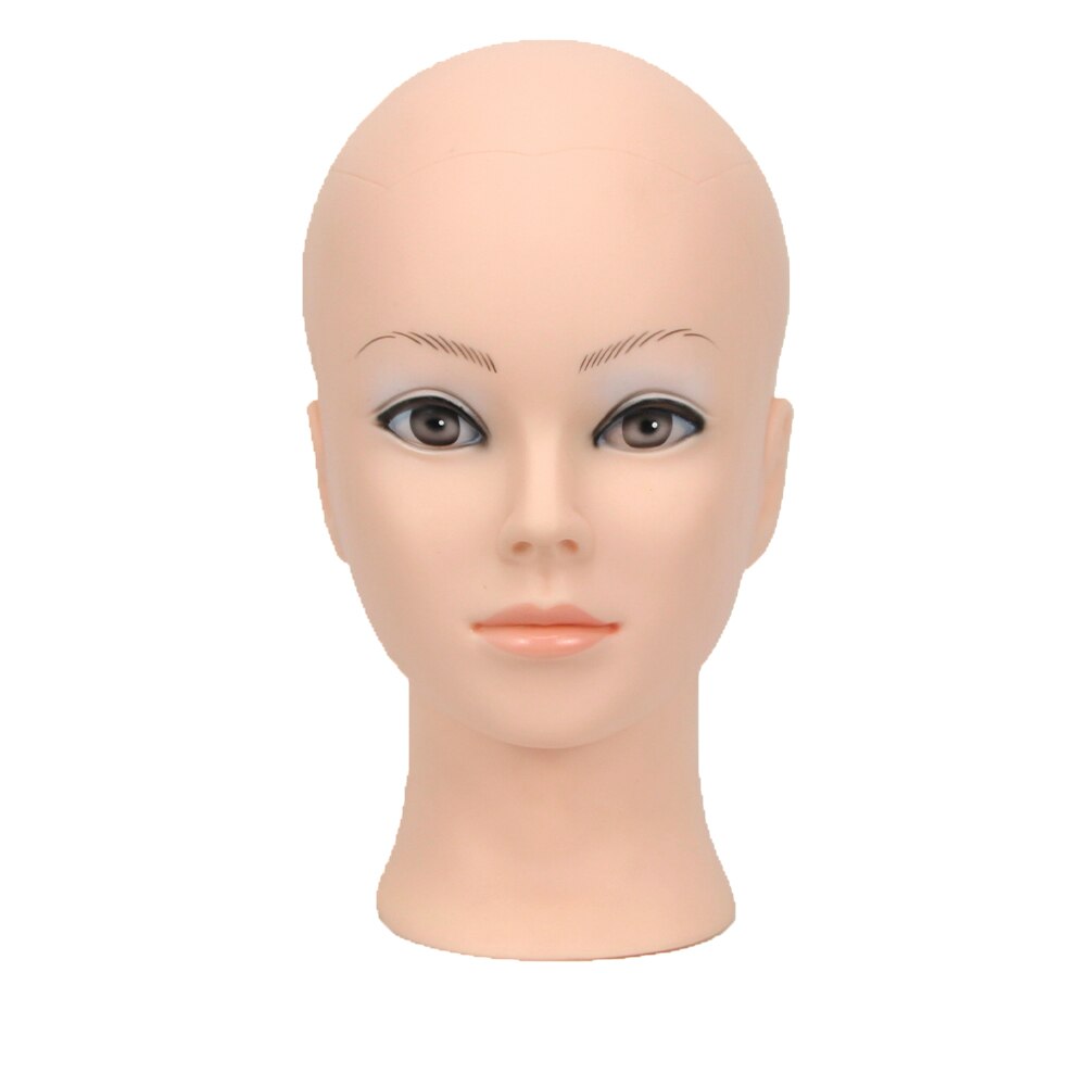 Bald Mannequin Head With Clamp Female Mannequin Head For Wig Making Hat Display Cosmetology Manikin Head For Makeup Practice: Orange