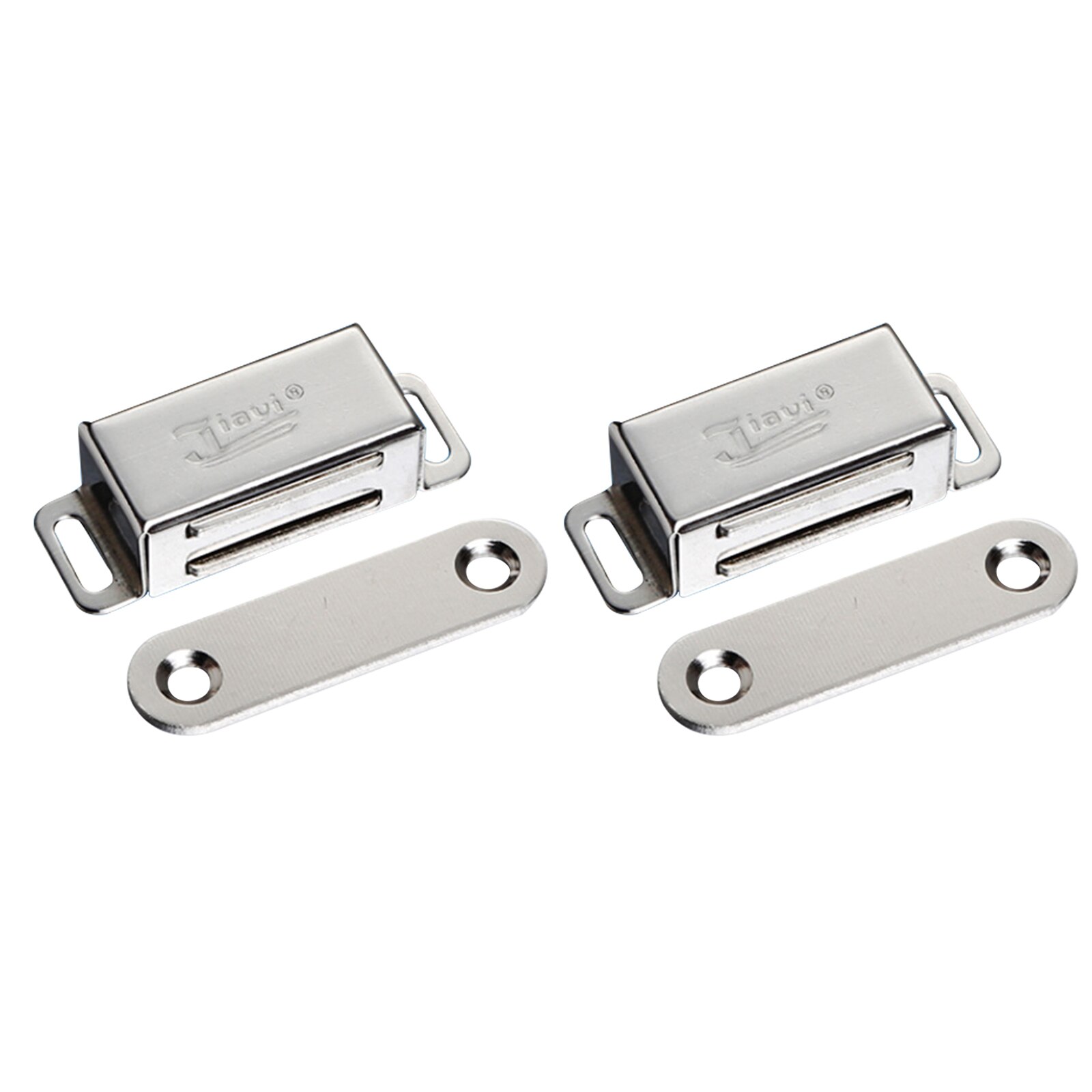 Stainless Steel Magnetic Cabinet Catches Push to Open Touch Kitchen Door Stop Damper Buffers With Screws For Hardware: 2pcs