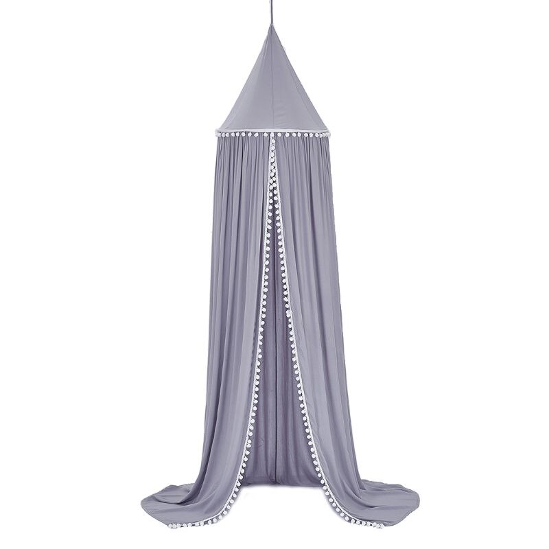 Cortina para cama de bebé, dosel, red para cuna, carpa colgada, Bola de pelo, cúpula, mosquitera, tienda de malla F3ME