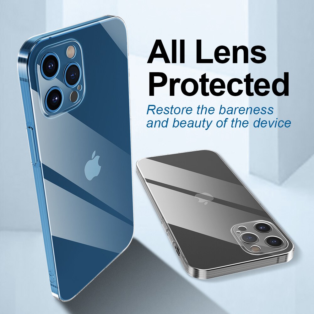 Ellie Thin Clear Back Cover Anti-Fall Soft TPU Silicone for iPhone 11 12 X XS Mini Pro Max Lightweight Phone Case