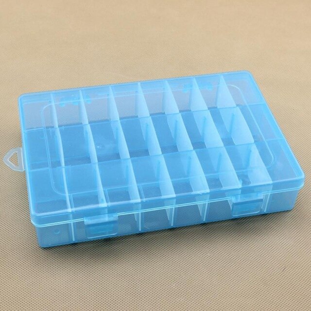OLOEY Home Portable 24 Compartment Storage Box Practical Adjustable Plastic Case for Bead Rings Jewelry Display Organizer: 5