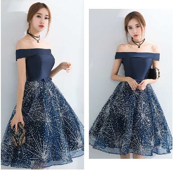 Lace Up blue Off Shoulder Dress Chinese Style Dress Wedding Party Dress Prom Gown Vestidos