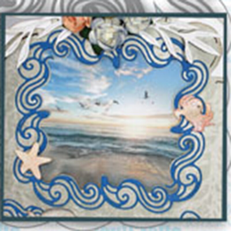 Troqueles de corte de Metal con marco de ola marina, corte de álbum de recortes, artesanías de papel, tarjetas perforador de hecho a mano, cortador decorativo