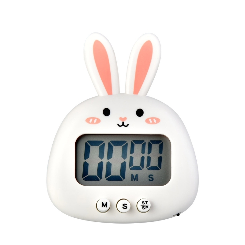 Niedlicher Cartoon-Tier-Countdown-Timer, Frosch-Kuh, digitaler Kochtimer mit Ständer: YELLOW
