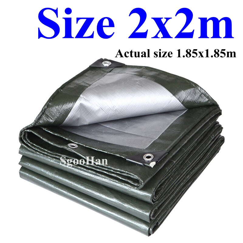 Lona de PE impermeable para jardín, toldo para exteriores, vela de sombra, barco de Camping, camión, dosel de suelo, casa de mascotas, tela impermeable: 2x2m