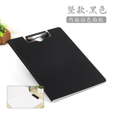 A4 Covered Clipboard File Folder Organizer Documents Holder Writing Pad Padfolio Portfolio Tool for Office School Home: black