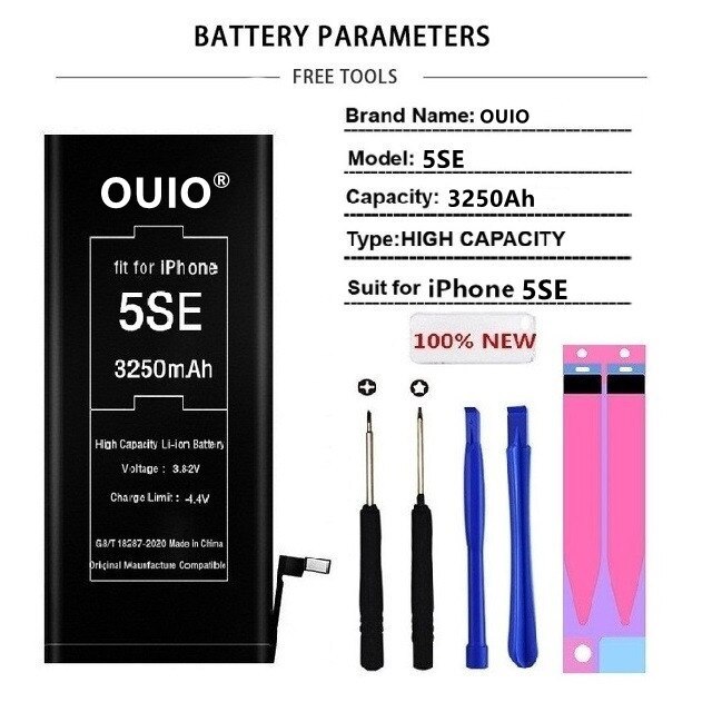 Original iPhone 6 7 8 Plus XR XS MAX Handy Batterie Für iPhone 5 5S 5SE 6S X Hohe Kapazität Ersatz Batterie: For iPhone5SE