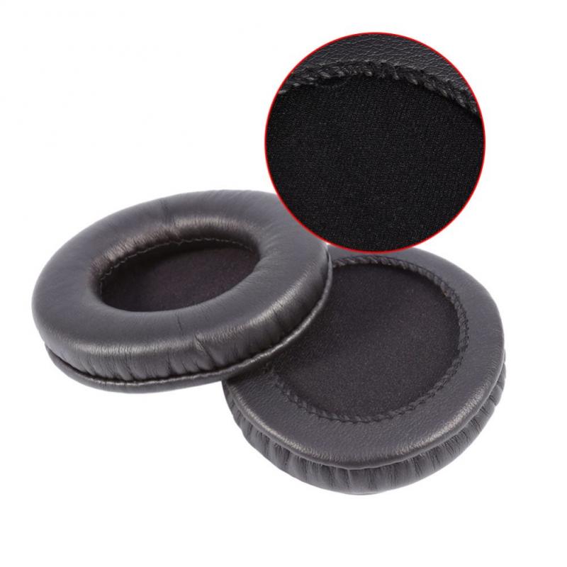 1Pair Wire Headphone Ear Pads Earphone Accessories Headphone Ear Pads Round PU Leather Ear Cushions For 50-105mm Sponge Cover