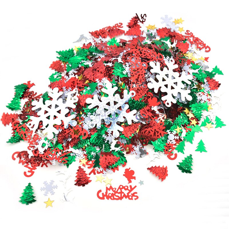 Kerstfeest mix kleur glitter kerstboom sneeuwvlok decoratie voor festival ornament pvc pailletten kerst confetti doe-het-zelf knutseldecoratie