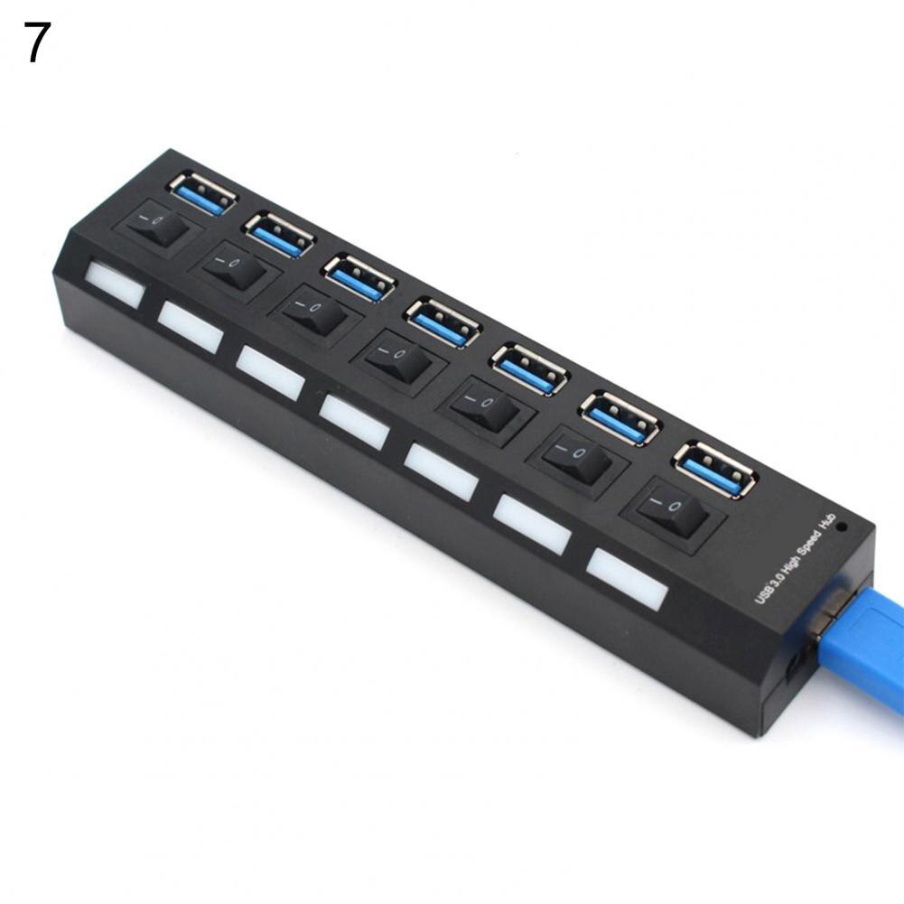 Usb Hub Adapter Uitstekende Toetsenbord/Muis/U Disk Usb Docking Station Handig High Speed Usb Splitter:  Black 7