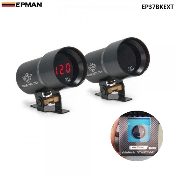 EPMAN 37mm Digital Geraucht Volt Meter Wasser Temp Öl Temp Messgerät Öl Drücken Sie Messgerät Schub Turbo Meter Tachometer EP-DGT-AF