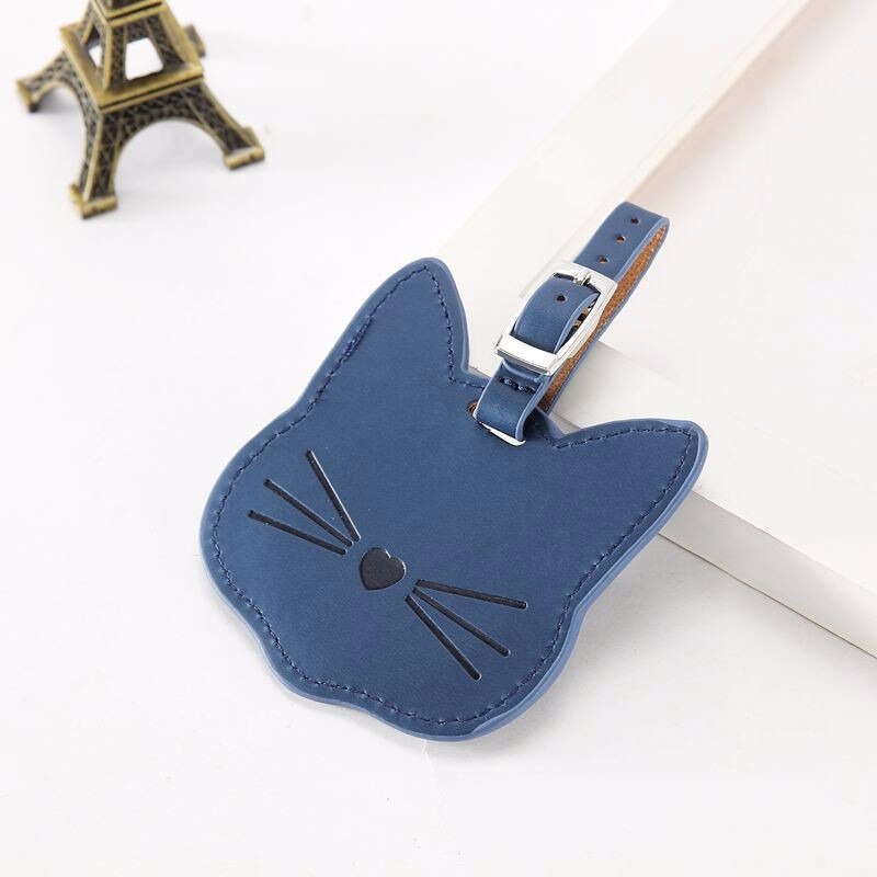 Sac valise pour chat, joli sac pour étiquette d'identification de bagage, étiquette d'embarquement, étiquette Portable, accessoire de voyage: Blue