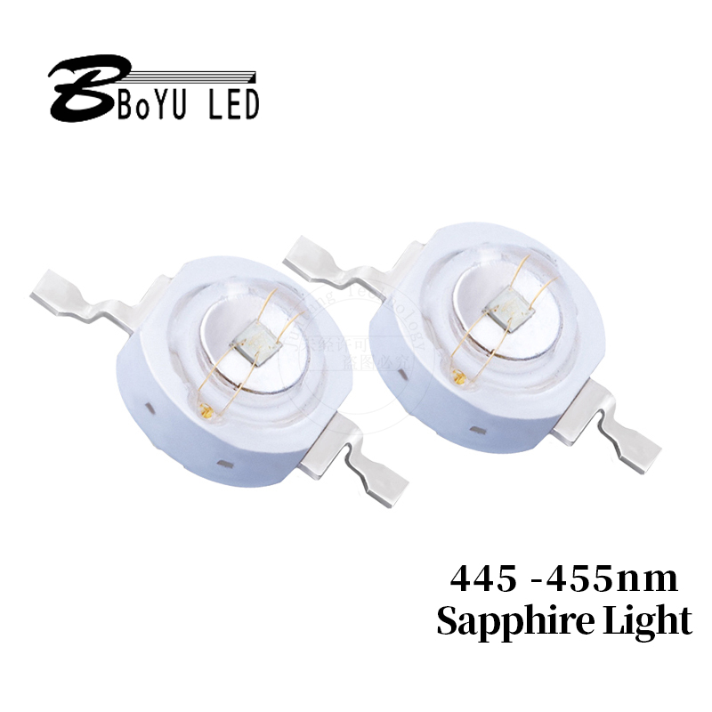 High-power LED lumens lamp beads 3W sapphire blue (445-455nm) LED diode chip indicator light landscape lighting project