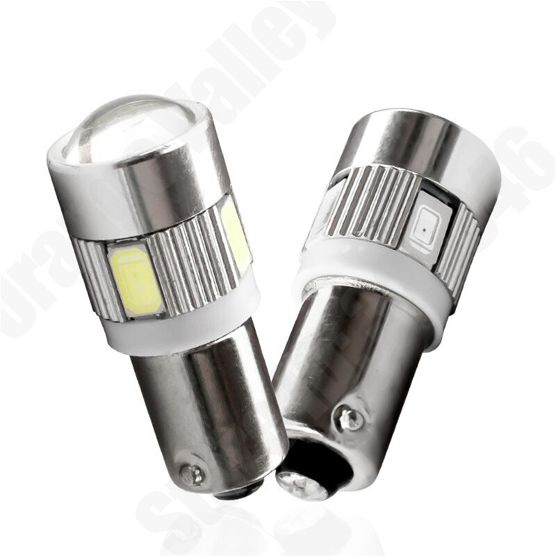 1 stk  ba9s t4w h6w led led 5630 6 led sidekilelys intern signallampe  dc 12v hvid