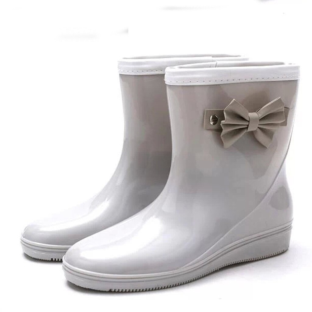 womens rain boots waterproof Low-Heeled Middle Twomen‘s low shoes women‘s rain boots women's shoes spring#G3