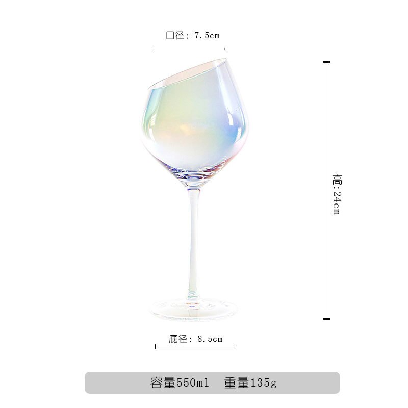 Copa de vino tinto de cristal de colores, copa de champán creativa de Burdeos, copa de vino de Color de pie alto: H