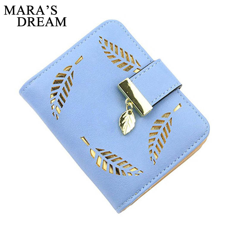 Cartera de cuero con cremallera para mujer de Mara's Dream, cartera pequeña de de lujo para mujer con hojas huecas para tarjetas de crédito