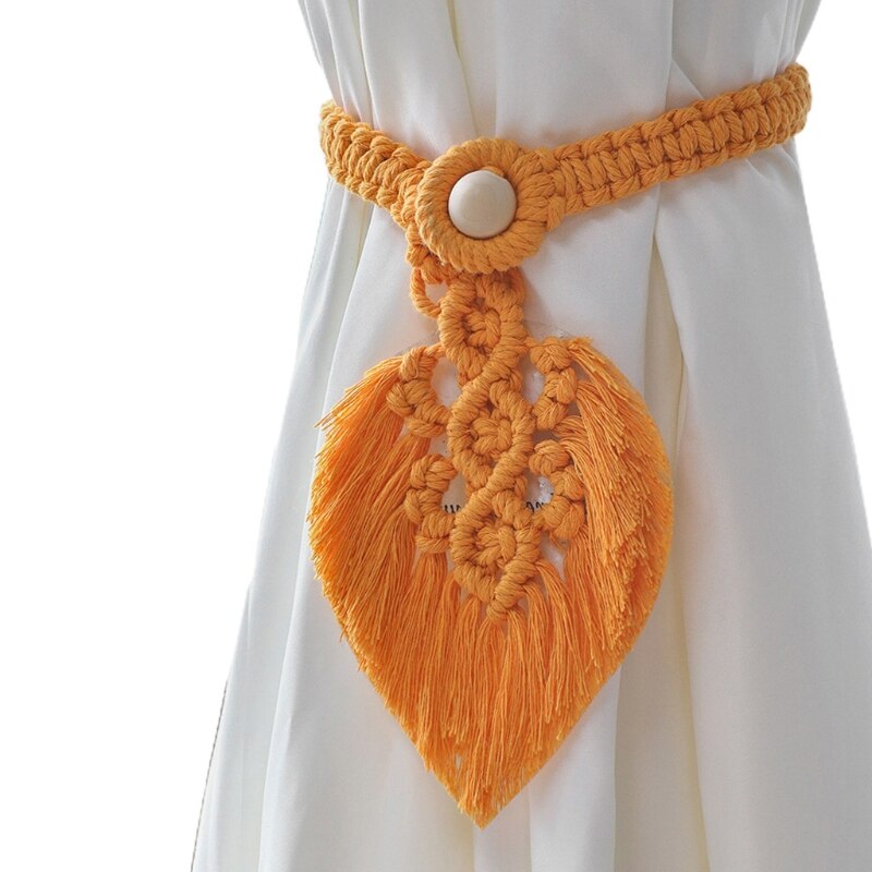 Sangle de rideau en macramé, tissé à la main, style bohème, corde d'attache, pour maison de ferme
