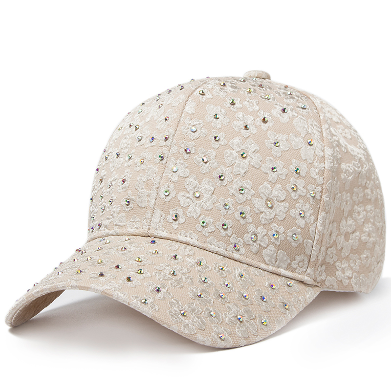 Cntang sommardam basebollkeps med strass och blombroderi, hattar med snapback-motiv, hiphop-keps med  y2k kepsar