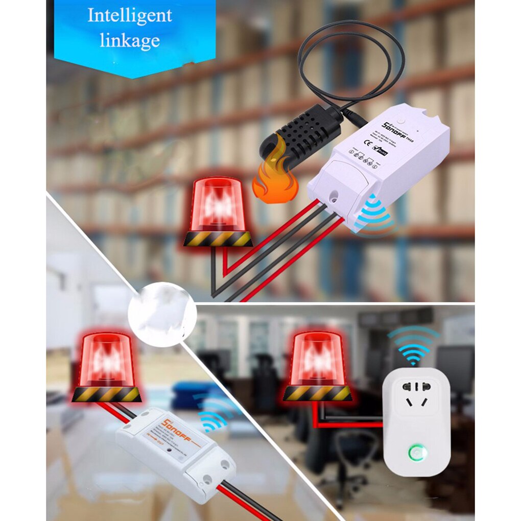 Sonoff-interruptor inteligente TH16 TH10 WiFi, Sensor de temperatura, humedad, transmisor de temperatura y humedad DS1820, AM2301
