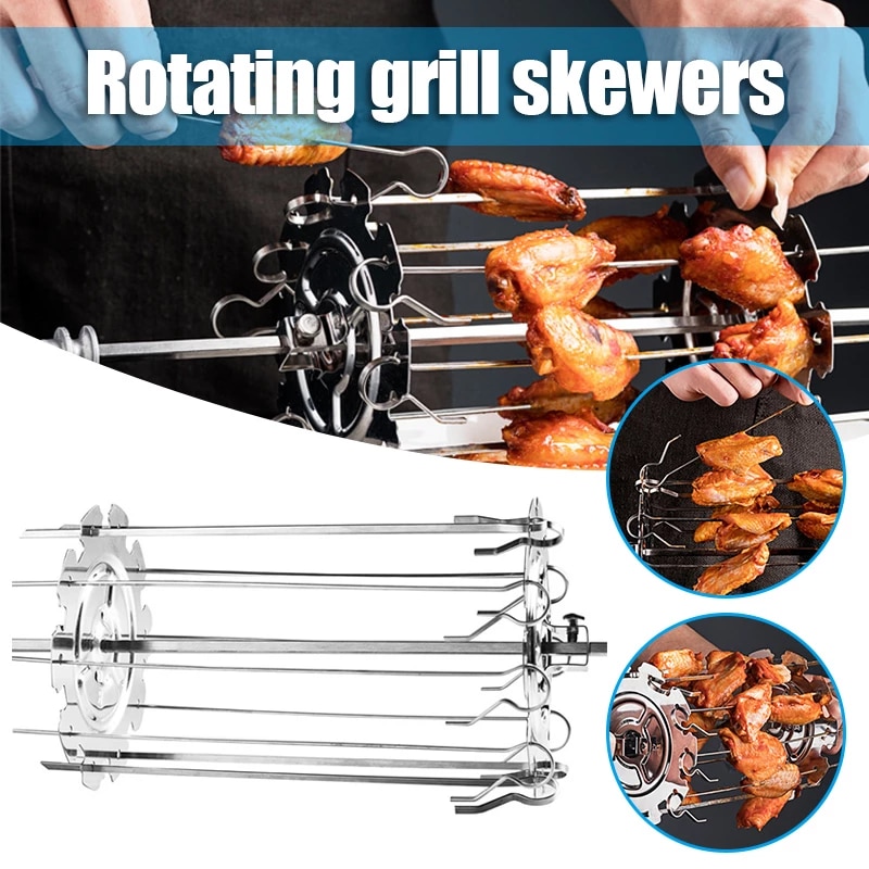 Edelstahl Rotierenden Spieß System Elektrische Ofen Zubehör Passt Für Heimat Jede Rotisserie Grill Stangen Küche Zubehör