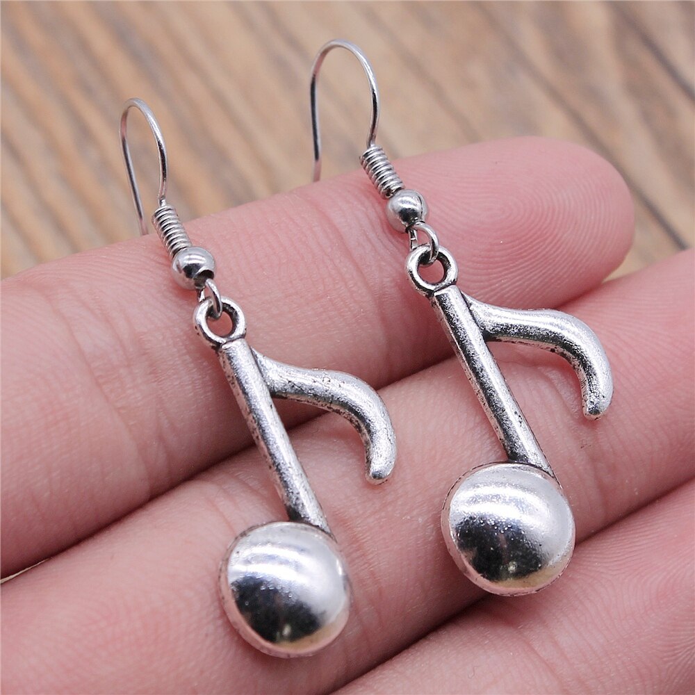 Musical Jewelry Earrings Musical Note Microphone Drum Guitar Violin Shaped Dangle Earrings For Girls Women: Rust Red