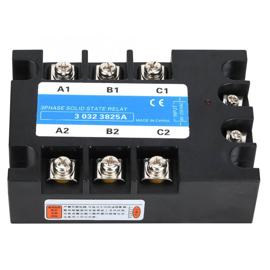 25A/40A/60A/80A/100A Three Phase Solid State Relay 80-250VAC Input SSR3 AC-AC Electrical Equipment for CNC Machinery