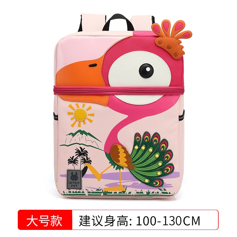 3D Cartoon Animal Kids Dinosaurus Giraffe Eenhoorn Whale Olifant Flamingo Effen Kleur Rugzak Kinderen Pack: G