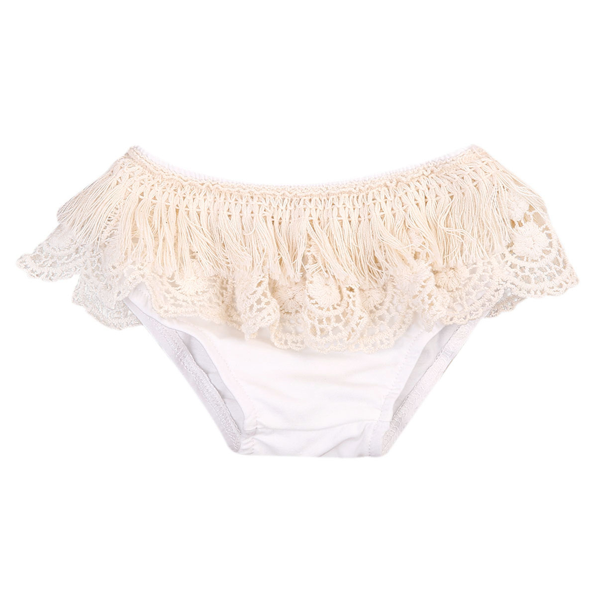 Aangepast Stroken Shorts Peuter Pasgeboren Ondergoed Baby Meisje Slipje Ruches Pp Broek Luierbroekje Luier 0-24M: WHITE / 18m