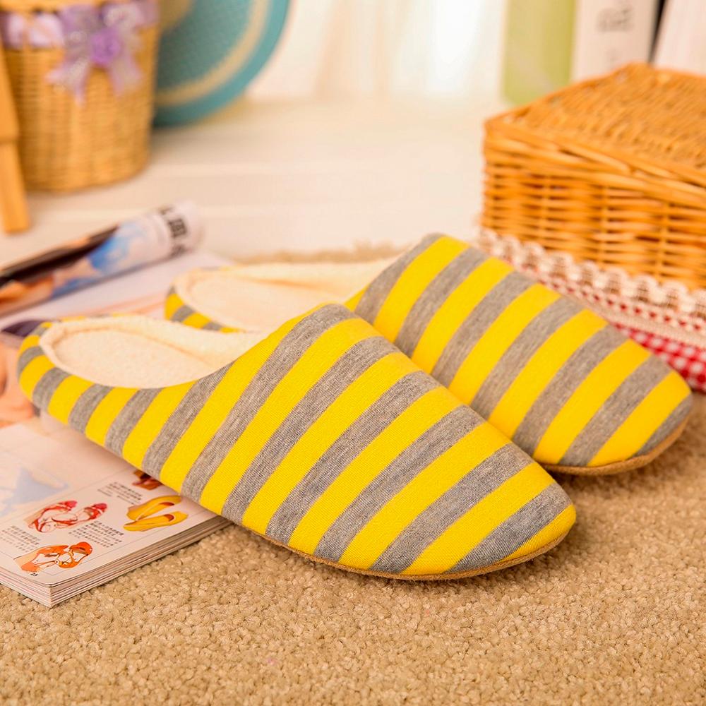 Sko dame tøfler dame varmt hjem plysj myke tøfler antiskli vintergulv soveromssko  #2 o 29: Gul / 38-39