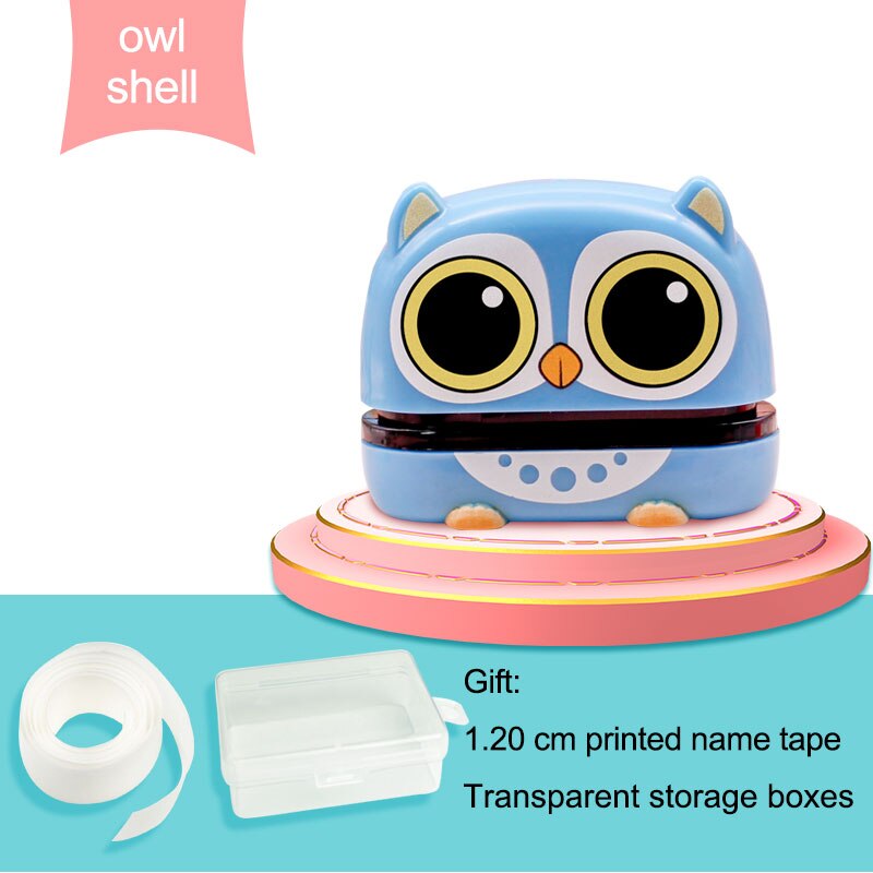 Sellos bonitos de dibujos animados para niños y estudiantes, tela lavada de gran tamaño sin decoloración y sellos textiles.: owl shell