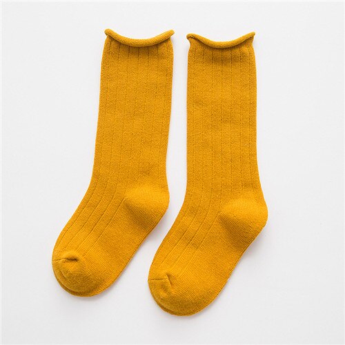 Herfst Winter Kinderen Katoenen Sokken Peuter Baby Meisjes Sokken Warm Jongens en Meisjes Sokken: YELLOW / 4 to 6 T